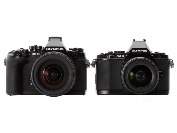 摄影器材：E-M1 和 E-M5的体积大小比较